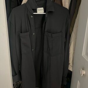 Abercrombie charcoal shirt jacket (shacket)